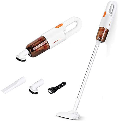 Aspirador inalámbrico ligero, potente succión de mano vertical recargable inalámbrico con filtro HEPA, aspiradora para pelo de mascotas pisos de madera dura, alfombra (blanco)