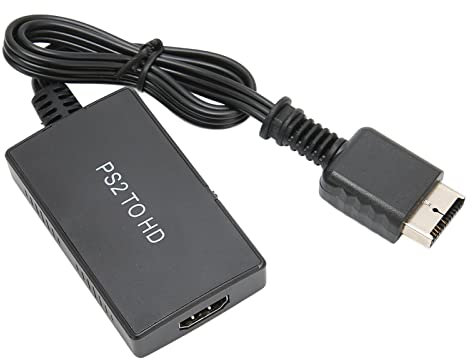 ASHATA Convertisseur HDMI pour Adaptateur PS2 vers HDMI, Adaptateur HDMI 720P 1080P pour PS2 Uniquement, Adaptateur de Convertisseur Vidéo Full HD Portable avec Alimentation USB, pour écran TV HD