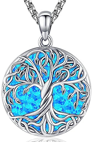 Friggem Collier Arbre de vie Yggdrasil en Argent Sterling 925 Pendentif Celtique Arbre de Vie Bijoux Cadeau pour Femme Maman Fille