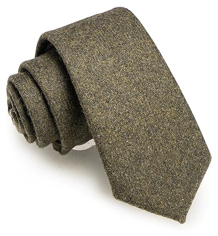 JEMYGINS Herren Schmale Krawatte aus Wolle 6CM - Modische Herren Wolle Krawatte in Schmalem Design mit klassischem Stil