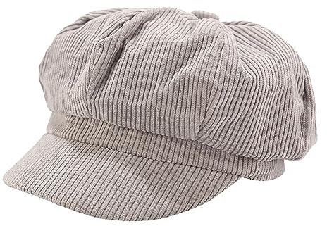 GSHLLO Damen Cordmütze, 8 Paneele, Schirmmütze, Vintage, Zeitungsjunge, Paperboy, Gatsby, Cabbie, Maler Tour-Hut