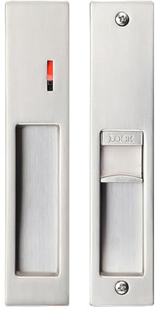 Betensh Betensh Pocket Door Lock keyless Sliding Door Locks Handle Pocket Door Lock Mortise Lock Recessed Door Handle 180mm Keyless-Silver