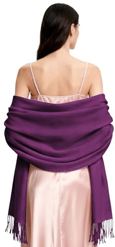 DiaryLook Kaschmir Schal Damen Winter Warm abendkleid Pashmina Schals tücher für Frauen Blanket Scarf Lila
