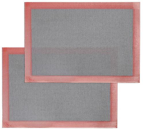Amyandone Silicone Baking Mat with Microperforated, 2 PCS Perforated Baking Mats/Oven Liners for 13 x 18 Half Sheet Pan, Reusable Air Mesh Silicone Mat for Cookie/Eclair/Bread/Pizza/Pastry