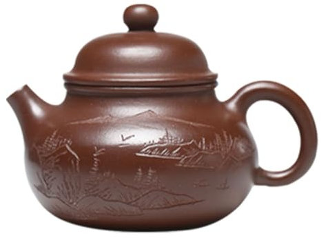 Olla de Cerámica Tetera de arena púrpura hecha a mano, pintada a mano, original for el hogar, mina de arcilla púrpura, tetera han duo, boutique Tetera