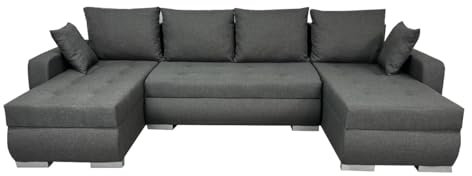 Ecksofa etna bis U-Form in grau