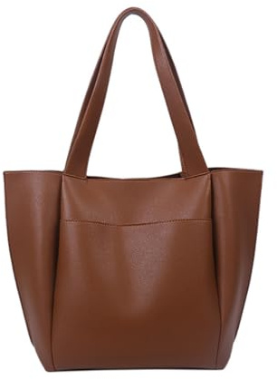 NAOYQ tote bag damen groß handtasche Hobo Bag beuteltasche damen schultertasche Große Kapazität Umhängetasche Shopper Lederhandtasche vintage Braun