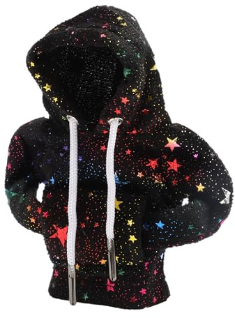 A ABSOPRO Funda De Pomo De Cambio Negra 1pc Universal De Tela | Patrón De Estrellas Reflectantes, Tamaño 16.5x13.5cm, Agujero 9.3cm, Para Coche, Caravana, Camión, SUV