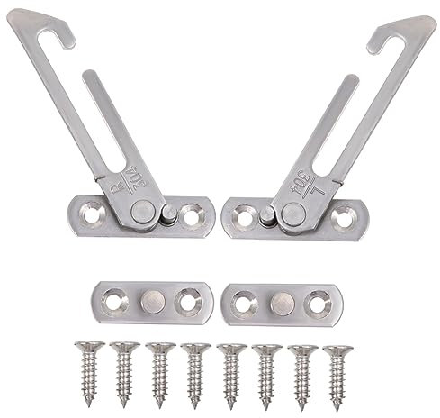 ETHZZLE Fenstergitterclips Aus Edelstahl Vertikales Fensterschloss Fensterstopper Für Gleitstützbegrenzer Türschlösser Für Kindersicherung Begrenzerschlösser Zum Öffnen Und Schieben Windbe