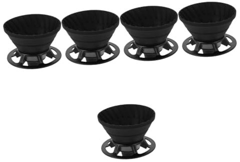 PRETYZOOM 5 Pz Coppa Filtro Pieghevole Filtro Per Caffè Da Ufficio Tazza Del Filtro Della Caffettiera Gocciolatore Di Caffè Pieghevole Filtro Per Caffè a Cono Antigoccia Gel Di Silice Black
