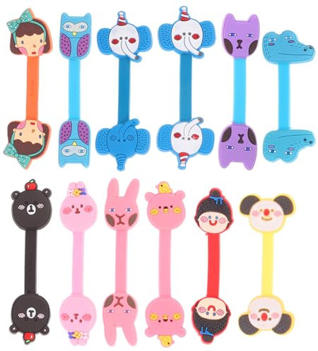 TINEASUR 12pcs Cute Cable Cord Organiser Reusable Ties Magnetic Cable Organizer for Desk Earphone Organiser