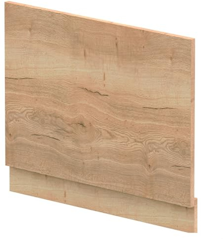 Balterley Wooden Bath End Panel 700mm, End Bath Panels with Plinth, Straight Bathroom Panels for Bathtub, Water Resistant Panel Covering for Bathroom Baths and Soaking Tubs (Autumn Oak)