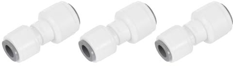 QUARKZMAN 3 Piezas Conectores de Empuje, 1/4 OD x 5/16 OD Conectores de Manguera de Aire Tubo y Manguera y Tubería Conexión Rápida Acoplamiento Recto de Plástico, Blanco (6-8mm)