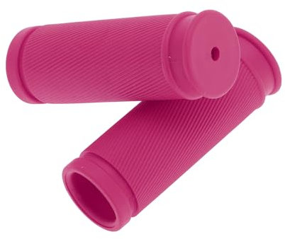 BULLSPANN 2 Stück Fahrradgriffe 85mm ergonomisches Design Gummigriffe für Kinderfahrräder mit Sicherheits-Aufprallschutz für Dreirad Kinder Laufrad, Rosarot