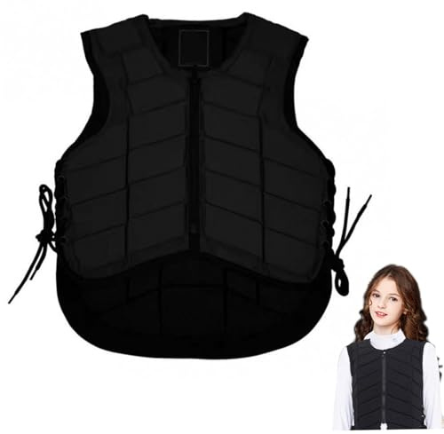 SWEETBIUTI Équipement d'équitation, Gilet d'équitation rembourré, Gilet de sécurité équestre avec Corde et Fermeture éclair réglables, pour Hauteur 41, 34-49, 21 Pouces Filles garçons