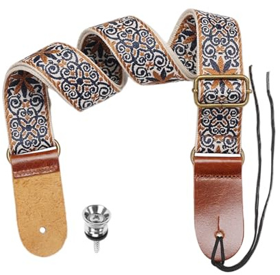 1 Pezzo Cinghia Ukulele, Accessori Ukulele, Tracolla A Motivi Vintage, Cinturino Regolabile.