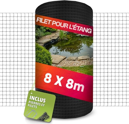 Pond Net Fine Mesh 8 x 8 m, Weather and UV Resistant, Bird Net | Chicken net and balcony net against pigeons and herons, fine mesh pond net, weatherproof