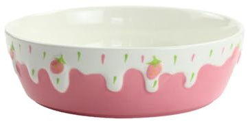 Home Simple - Ensaladera de cerámica fresca pintada a mano, color rosa oscuro