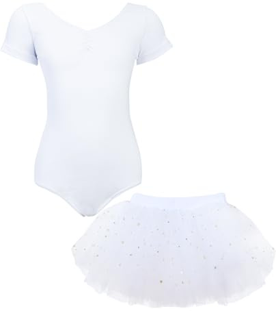 BALAYSIER Girls' Ballet Dresses(White,150)