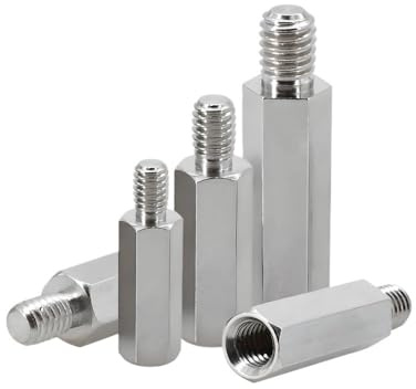 SellGood 2-20 Stück M6 M8 Sechskant-Abstandshalter für PCB-Motherboard-Rack-Stud Mount Spacer Column 304 Edelstahl Schrauben Bolzen Abstandshalter Befestigungsschrauben(20mm (10pcs),M8 (Head 10mm))