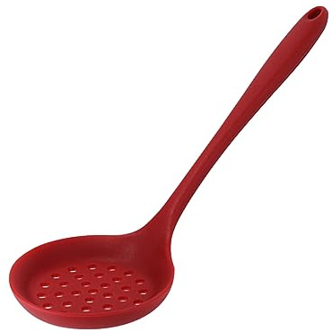 Sosoport Espumadera Silicona Cocina de Silicona Antiadherente, Cuchara Ranurada de Gran Capacidad Mango Largo, Adecuado para Sopa y Bar