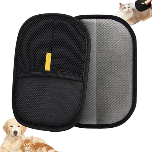 YARDPOEM Double-Sided Pet Hair Remover Gloves for Dog & Cat | Anti-Static Pets Grooming Gloves | Reusable Cleaning Gloves for Dogs & Cats(1pcs)