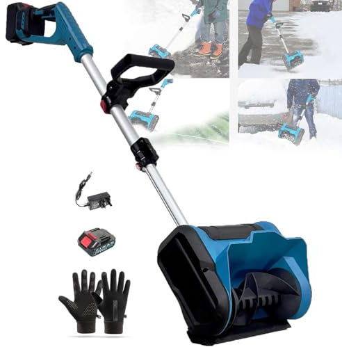 Générique Pelle à Neige Automatique sans Fil, Souffleuse à Neige Poussée, Moteur sans Balais De 1200 W, Distance De Projection De Neige De 8 M, Déneigement De Ferme De Jardin