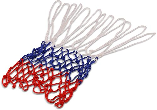 HAEST Basketballnetz 4 mm Bunt - Extra Robust & Wetterfest - Farbiges Polypropylen - Für Intensive Nutzung - 12-Punkt 45 cm Standard