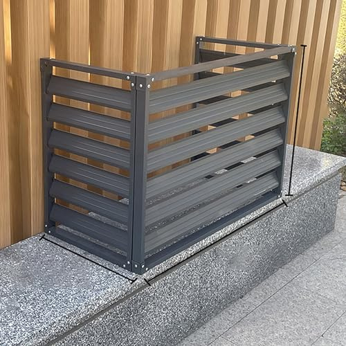 Outdoor-Klimaanlagenabdeckung, Aluminium, Sichtschutzzaun, Allwetter-Mülleimergehäuse und Blumenständer, langlebige AC-Schutzhülle für den ganzjährigen Gebrauch