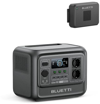 BLUETTI Elite 100 V2 Tragbare Powerstation 1024Wh LFP& 1200W Charger 2 | 1800W AC Generatore, 1200W Generator-Ladegerät, 1,2 Std. schnelle Auto-Ladung, ideal für Autocamping, Wohnmobil, Reisen