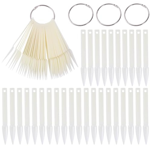 HOOTNEE Bâtonnets pour Faux Ongles en Plastique Solide, Nuancier à Ongles Naturel 160 Pièces, Planche D’entraînement Manucure Professionnelle pour Salon et Nail Art