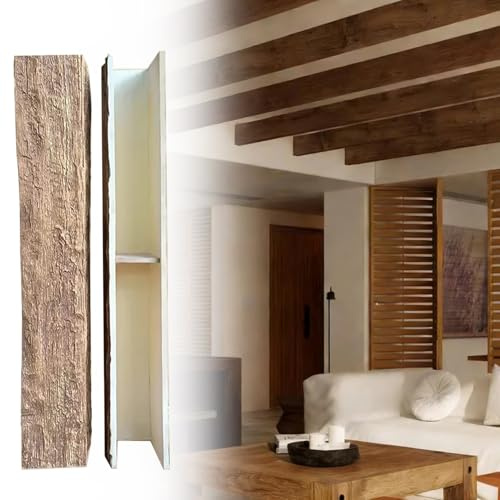 Deckenbalken Holzoptik Realistische, Dekorative Holzbalken-Imitationen für Die Decke, Hohle, U-förmige Deckenbalken aus Künstlichem Holz(A,150x12x12cm/59x5x5in)