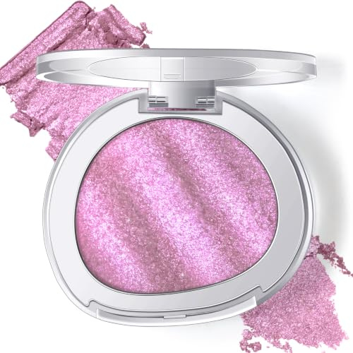 Noerrors Holographic Eyeshadow, Glitter Purple Pink Duochrome Shimmer Glam Eye Shadow, Creamy Sparkly Iridescent Lilac Eyeshadow for Fairy Cute Makeup, Multichrome Color Shift Eye Highlighter Palette