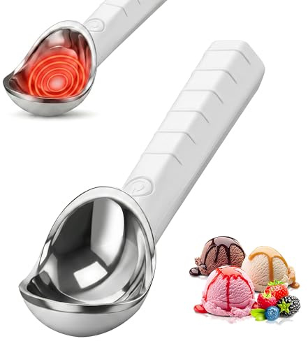 Rechargeable Heated Ice Cream Scoop, Electric Warming Ice Cream Scooper Up to 158°F Heating, IP67 Waterproof, Nonstick & Easy to Clean, Practical Kitchen Gadget, Gift for Dessert Lovers & Friends