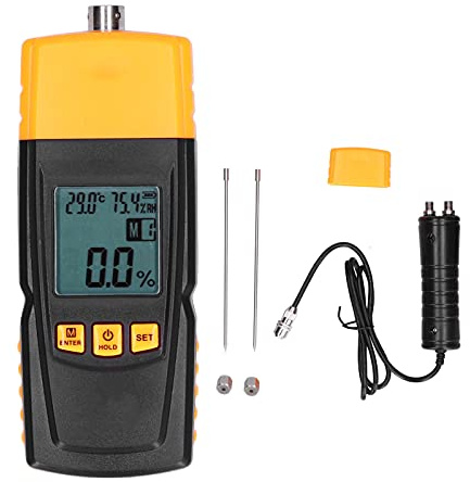 Wood Tester with Needle, 4 - Gear Multifunctional Humidity and Temperature Measurement - High Accuracy, Wide Measuring Range, Portable and Lightweight