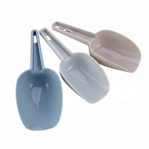Plastic Food Scoop Set, 3 Sizes, Multi-Purpose for Ice, Flour, Candy, Coffee Beans, Pet Dog Food, Home Baking and Bar Use