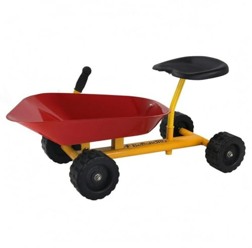 kowaku Carriola Sabbia Struttura Struttura a Tubi Carrello Sedile Vasca Plastica Carrello a 4 Ruote per Bambini, Esterno, Rosso