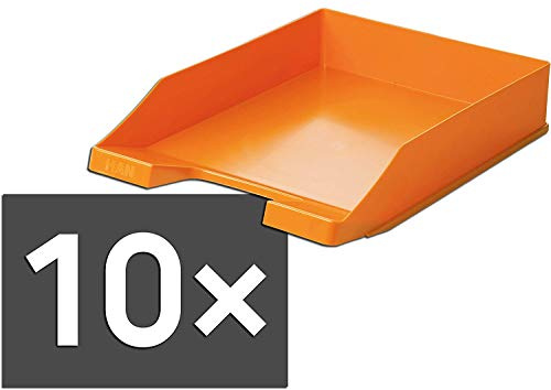 HAN 1027-X Briefablage Klassik, DIN A4/C4, stapelbar, stabil, modern (orange, 10er Pack)