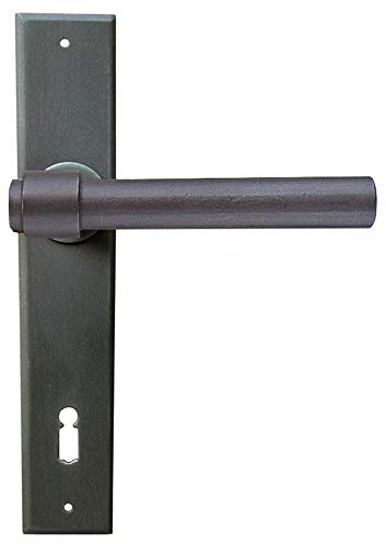 Gedotec Drückergarnitur Türbeschlag | 1 Set Türdrückergarnitur BB - Buntbart | Modell: Mailand Antik schwarz | Vintage Drückergarnitur Zimmertüren | Schmiedeeisen Türgriffe Innentüren | Türdrücker