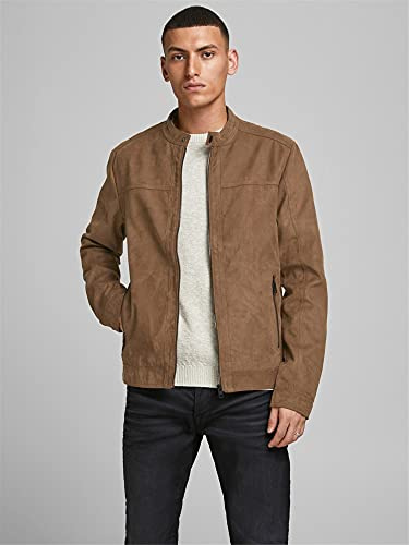 JACK & JONES Män, konstläderjacka, konstläderjacka, konjak, M
