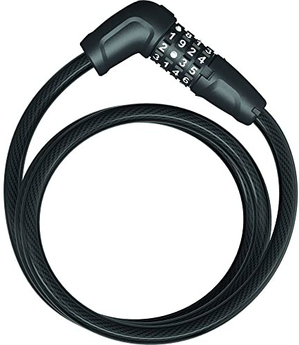 ABUS Kabelschloss Tresor 6412C - Zahlenschloss, indiviudell einstellbar - Stahlkabel mit Kunstoffummantelung - ABUS-Sicherheitslevel 4 - 120 cm, Schwarz