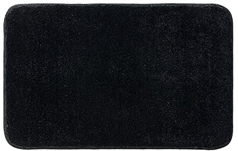 MIULEE Badezimmerteppich Badematte rutschfest Waschbar Schwarz 40x60 cm | Badteppich Badvorleger Saugfähige Duschvorleger Badematten & Badteppiche für Wohnzimmer Schlafzimmer Badezimmer