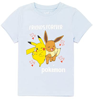 Pokemon T-Shirt Mädchen Kinder Pikachu Charakter Spiel Kurzarm Rosa Top