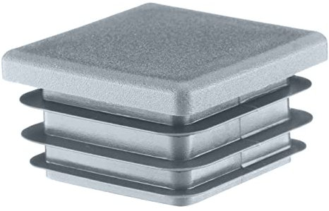 EMFA Lamellenstopfen 140x140 mm Grau – Kunststoff Vierkantstopfen für Vierkantrohre | Endkappen zur Rohrabdeckung - 8 Stück