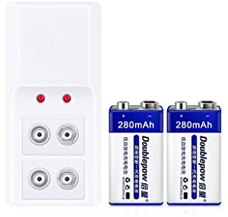 Kit de batería Recargable de 9V Kit de Cargador de batería NiMH de 9v Micrófono inalámbrico Batería de multímetro de micrófono