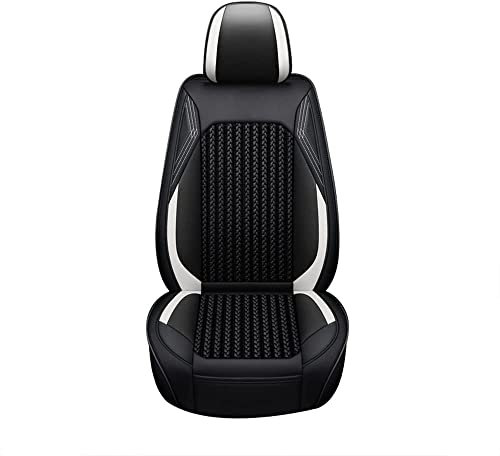 THERES Leder Autositzbezüge für Mercedes Benz SLK(R170) 230 Kompressor Roadster1996-2004 Sitzkissenbezug Wasserdicht Voll Set Sitzbezug, Autozubehör,Black+White