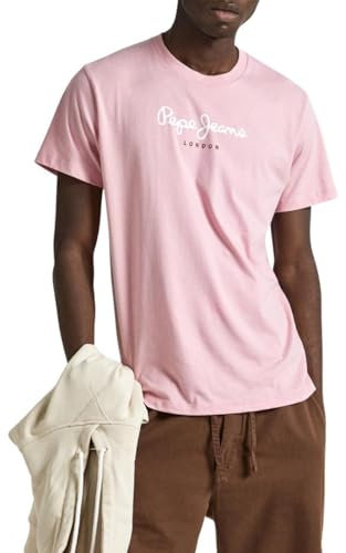 Pepe Jeans Herren Eggo N T-Shirt, Pink (Ash Rose Pink), L