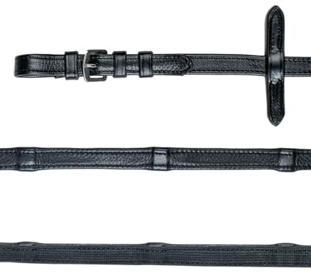 WALDHAUSEN X-Line Gummi-Lederzügel, schwarz