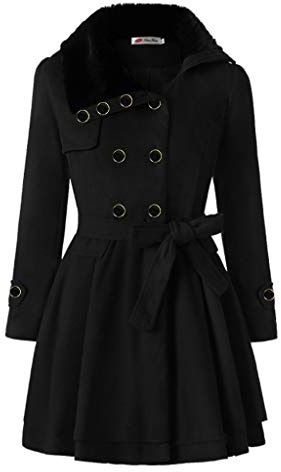 Cihdmfb Wintermantel Damen Winter Lange Zweireihige Wollmantel Revers Winterjacke Basic Einfarbig Dicke Warm Wintermantel Dicke Kapuzenjacke Lang Coat Outwear Mit Taschen und Kapuze