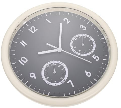 ULDIGI Digitaluhr Mit Thermometer Und Hygrometer Für Außenbereich Batteriebetrieben Präzise Temperatur Und Feuchtigkeitsanzeige Runde Wanduhr Zum Aufhängen Aus Kunststoff